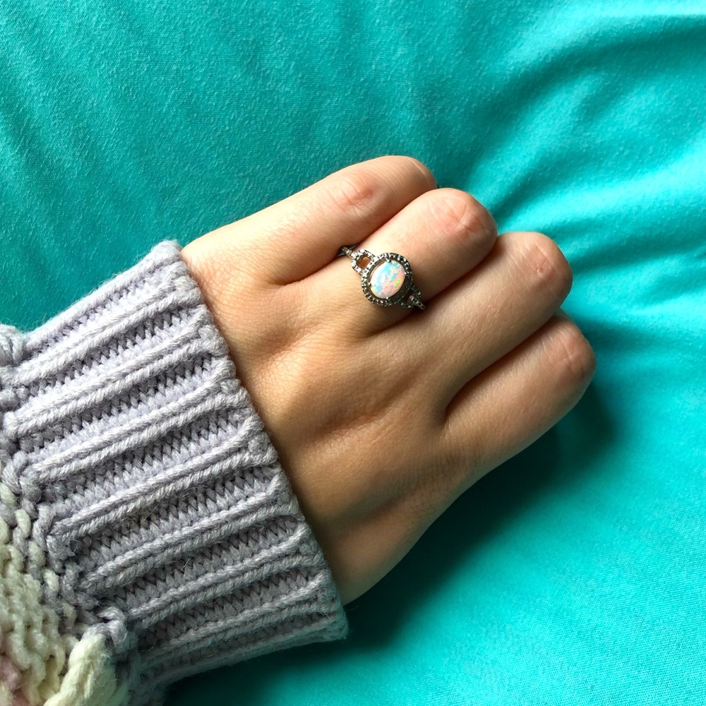 Opal & Silver Wrapped Ring